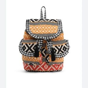 America & Beyond Boho Woven Backpack‎